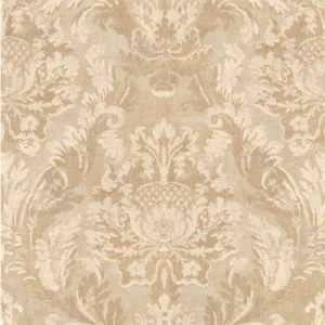 Seabrook Designs OF30106 Olde Francais Taupe Toulouse Damask Wallpaper